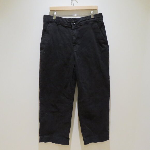 EVERLANE The Organic Cotton Wide Leg Pant in Black Minimalist - Size US 16 - Picture 2 of 11